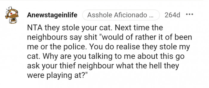 You do realize they stole my cat