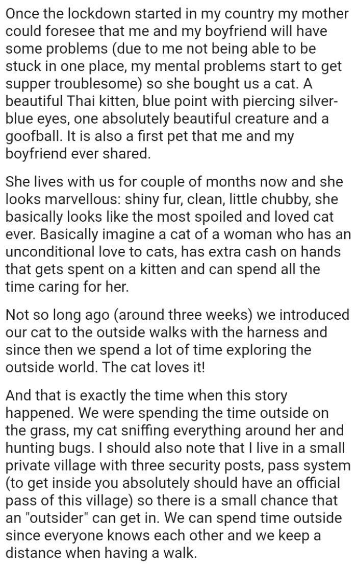 This is the first pet that the OP and her boyfriend ever shared