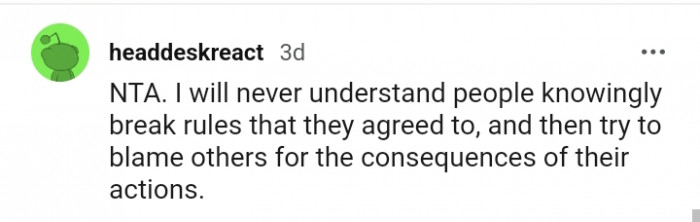 Trying to blame others for the consequences of their actions