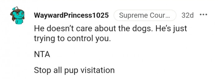 2. He is just trying to control you