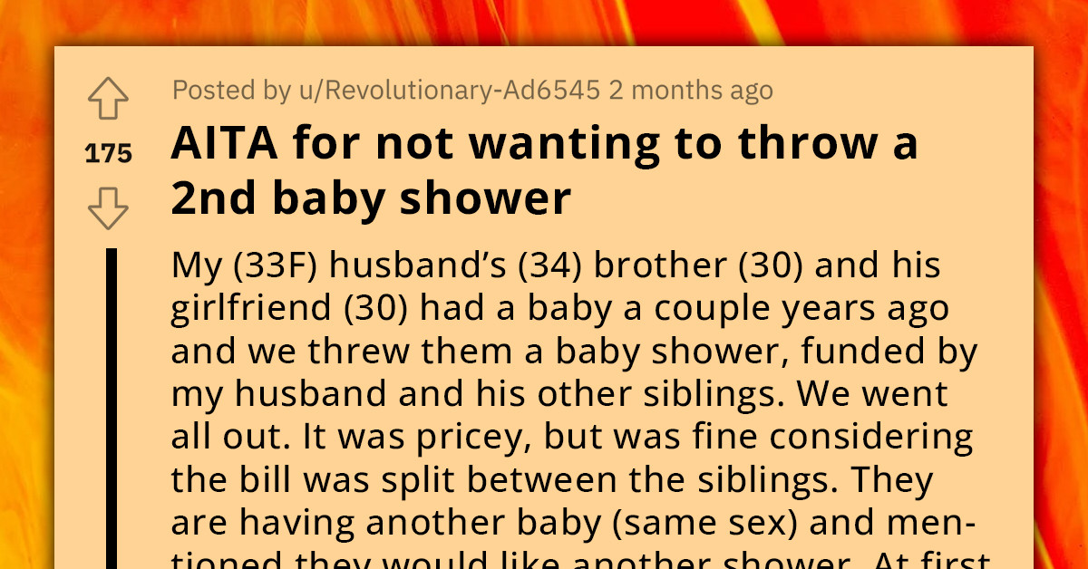 Wife Advices Husband Not To Throw A Second Baby Shower For His Brother