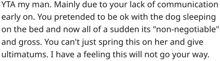 11. He shouldn't have pretended to be okay with it for years.