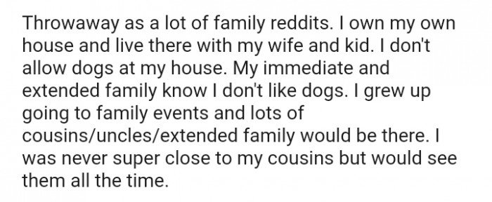 The OP owns his own house and lives there with his wife and child