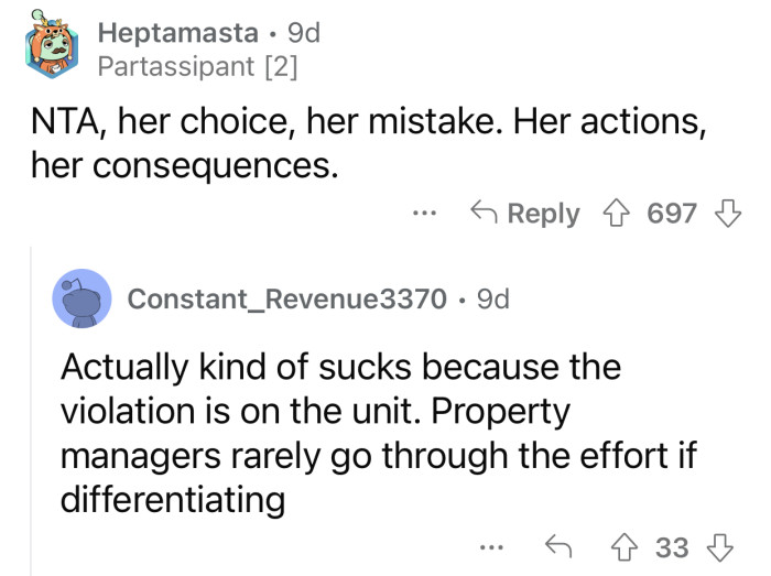 OP is not responsible for her roommate's mistake.