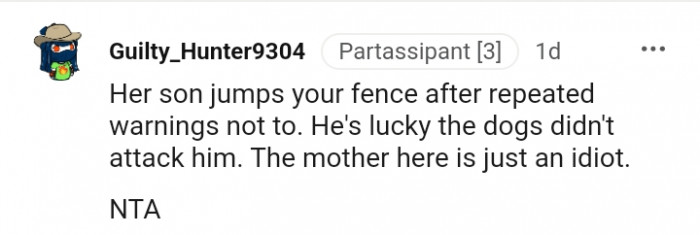 He's lucky the dog didn't attack him