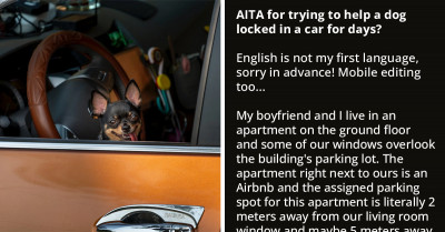 Man Reprimands His Girlfriend for Calling Animal Rescue to Save a Dog Locked Up in a Car for a Week