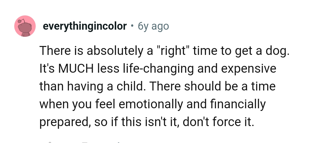 There should be a right time