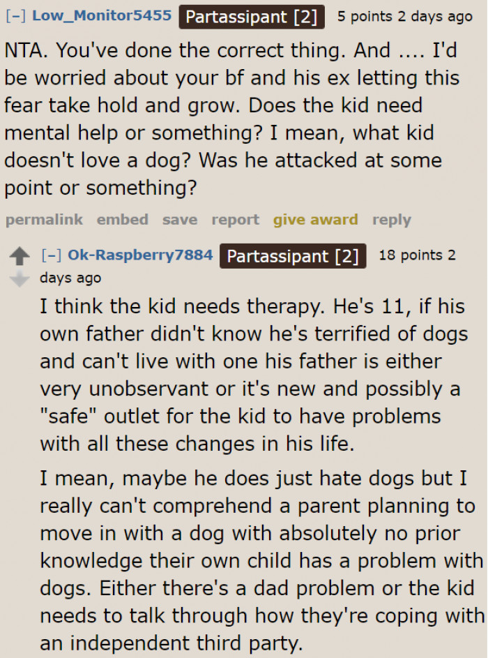 Some users wanted to know the reason behind the boy's fears.