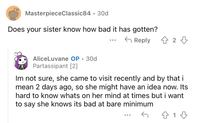 But, does she know how bad it is?