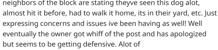 So, she posted about it on their community network.