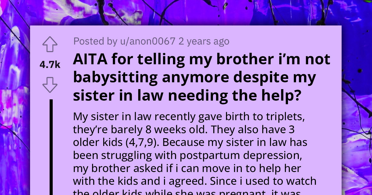 Woman Chooses Self-Care Over Family Discord Stemming From Sister-In-Law's Postpartum Depression