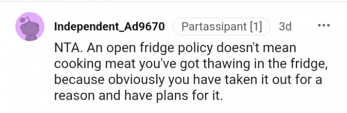 An open fridge policy