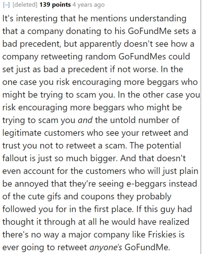 His request can already set a bad precedent.