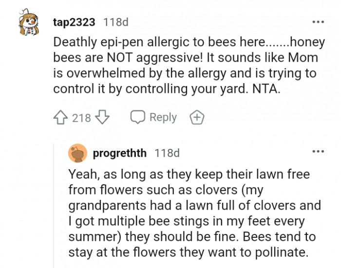 It sounds like mom is overwhelmed by the allergy