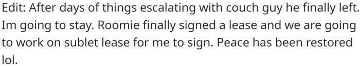 OP posted an update: