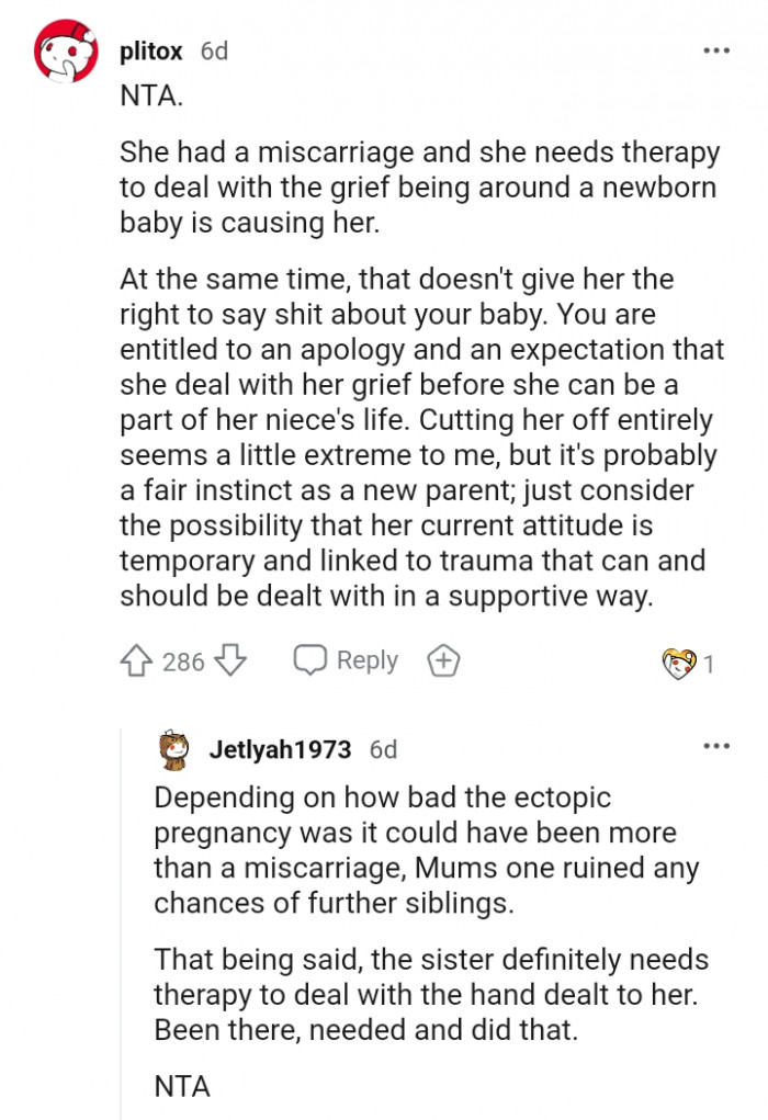 Cutting her off entirely seems a little extreme.