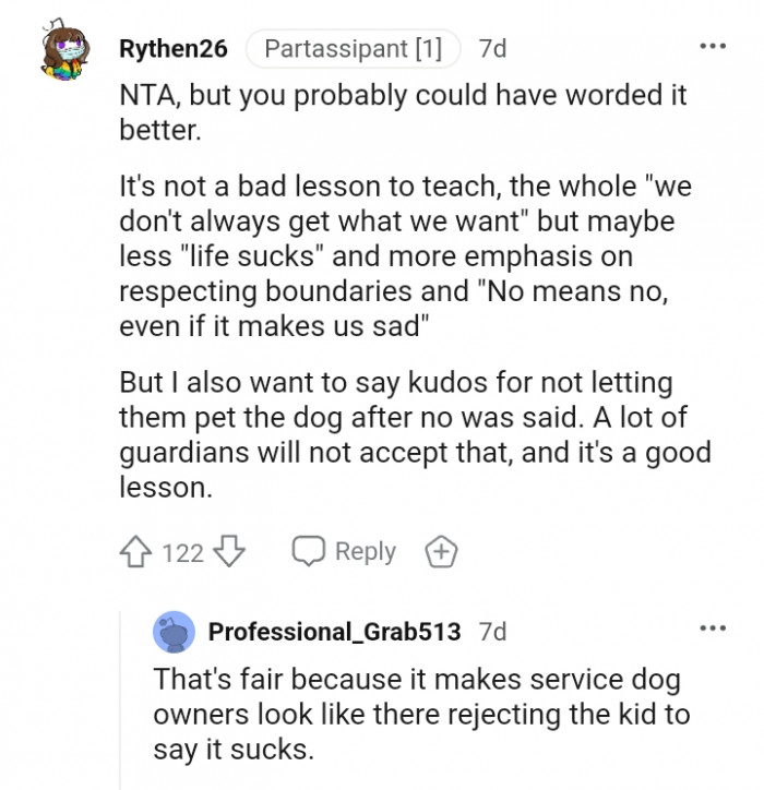 No means no, even if it makes us sad