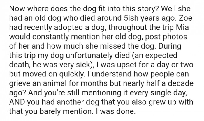 The OP understands how people can grieve an animal for months, but not nearly half a decade