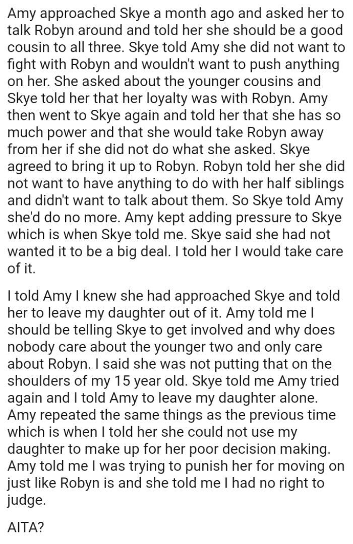 OP's daughter said she had not wanted it to be a big deal and the OP told her she would take care of it