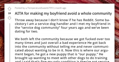 Redditor Tries To Forbid Her BF From Being A Part Of The Service Dog Handler Community Because It Is Toxic