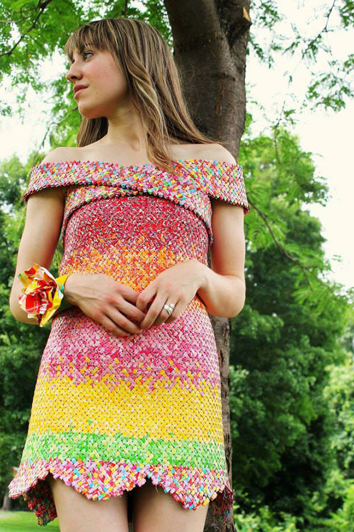 18. A Girl Spent Four Years And Used 10,000 Starburst Wrappers To Make This Amazing Dress