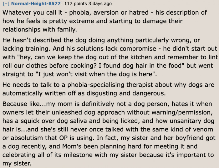 Another person also suggests therapy.