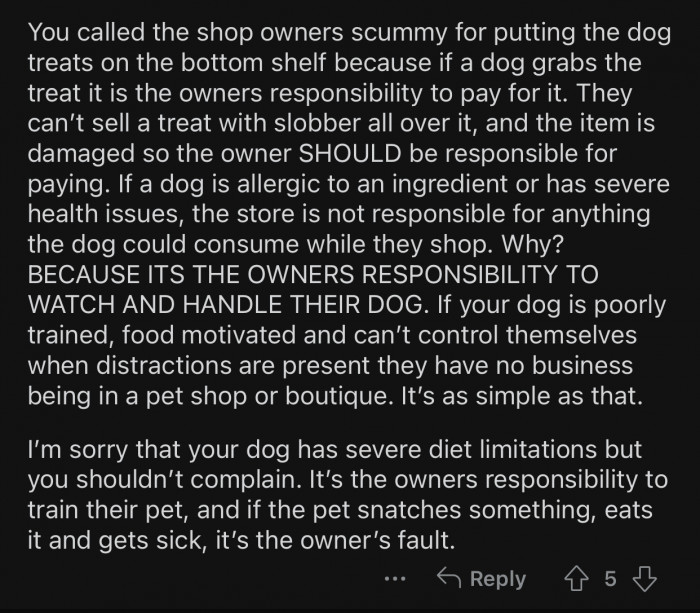 It's OP's responsibility to train her pet.