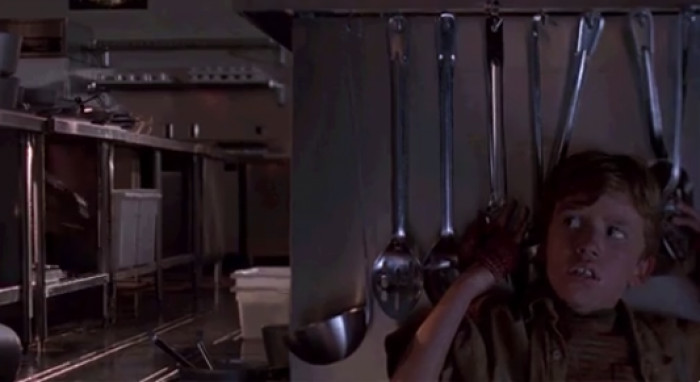 14. When the raptors get into the kitchen in Jurassic Park: