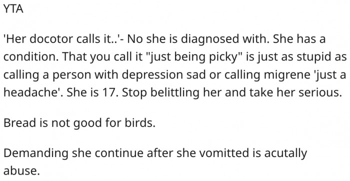 1. The woman is belittling her daughter.