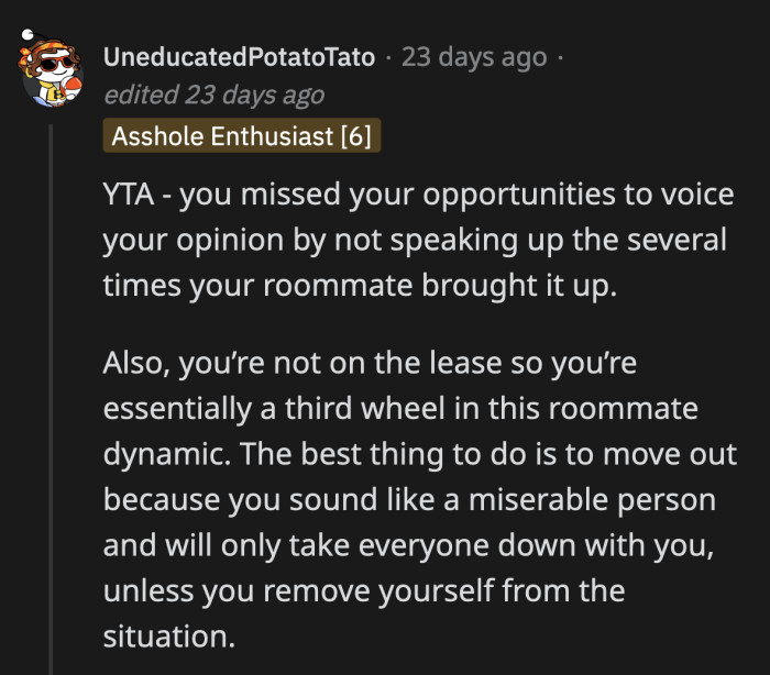 I wonder how much the dog likes OP given his personality.