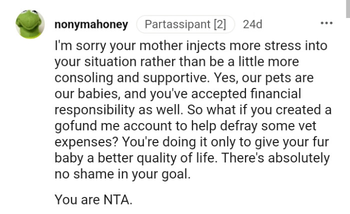 You're doing it to give your cat a better quality of life