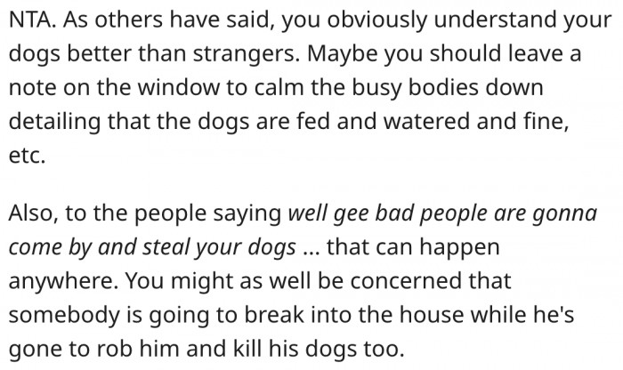 21. Next time, she should leave a note so people won't worry.