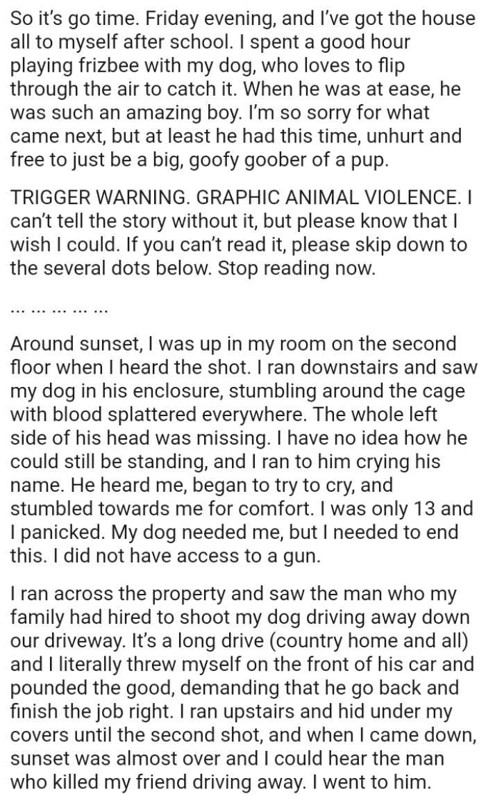 TRIGGER WARNING. GRAPHIC ANIMAL VIOLENCE!