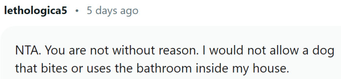 OP is not unreasonable