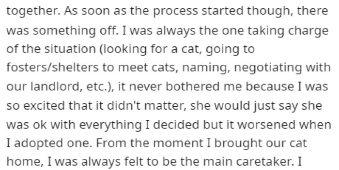 Things didn't start off very well and it only got worse when they adopted the cat