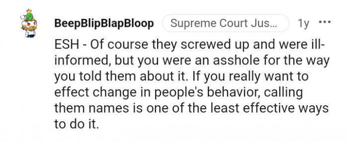 Calling names is one of the least effective ways