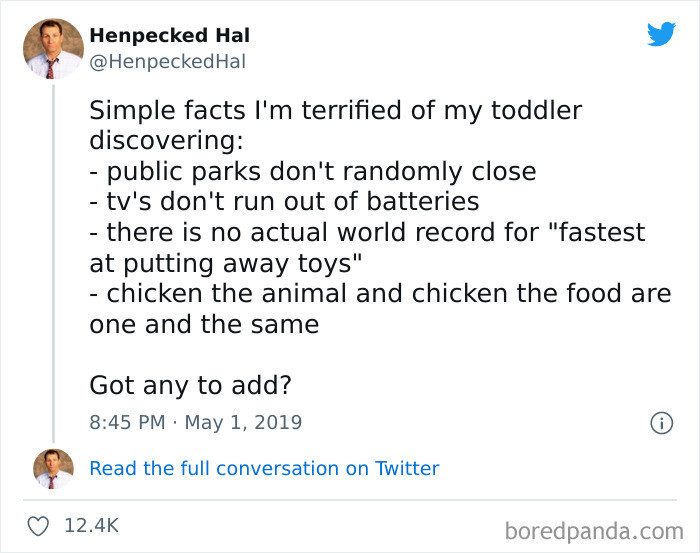 24. Simple facts my toddler shouldn't find out