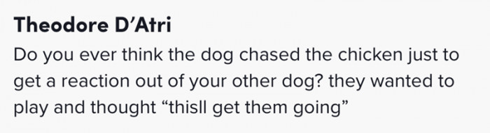 Do you ever think that...