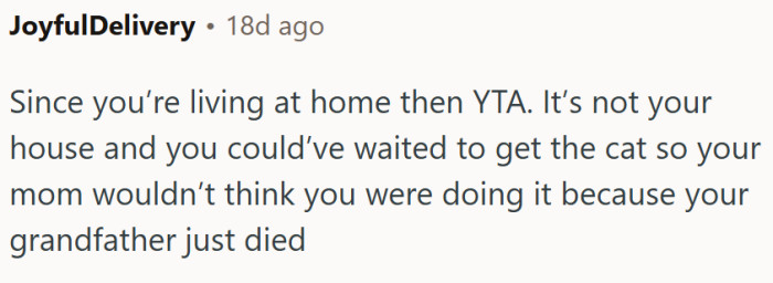 It is not OP's house