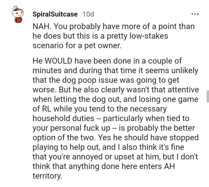 He would have been done in a couple of minutes.