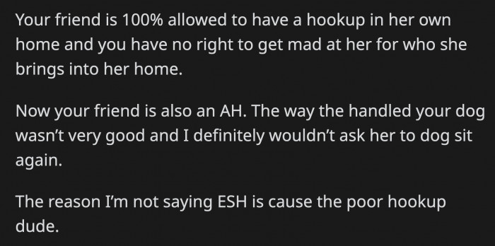 Ultimately, every person except Mel's date should feel guilty because they all failed to keep the dog safe.