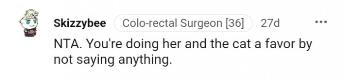 Not saying anything is a favor