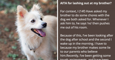 Teenager Lashes Out At Her Irresponsible Younger Brother For Never Doing His Part With Their Dog Chores