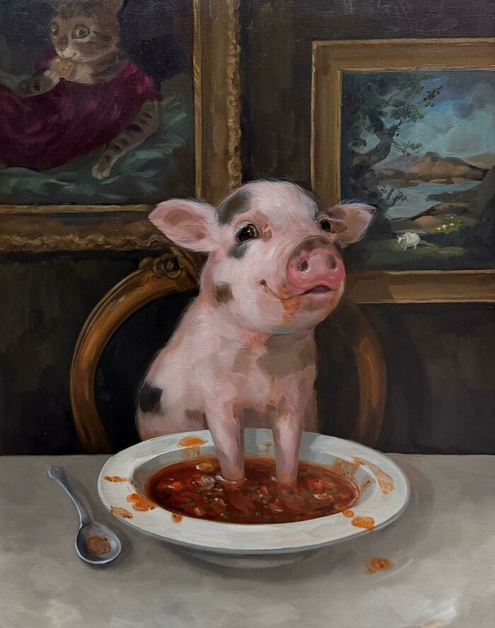 “She Was Working On Her Table Manners”