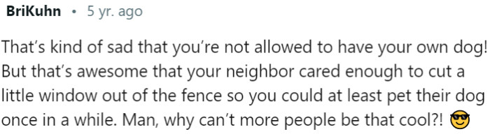 In a world with pet restrictions, a neighbor's act of kindness shines through