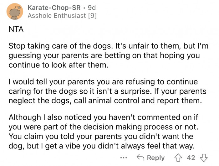 OP's parents are avoiding their responsibilities.