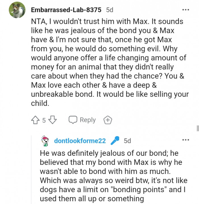 14. It sounds like he's jealous