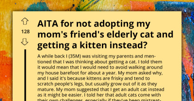 Redditor Guilt-Tripped By Mom For Adopting Kitten Instead Of Her Friend’s Elderly Cat