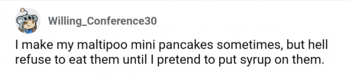 32. Mini pancakes with pretend syrup