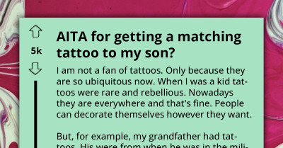 Parent Gets Severely Roasted Online For Getting Matching Tattoo After Seeing Son Got One
